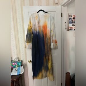 Elegant Multicolor Long Sleeve Dress